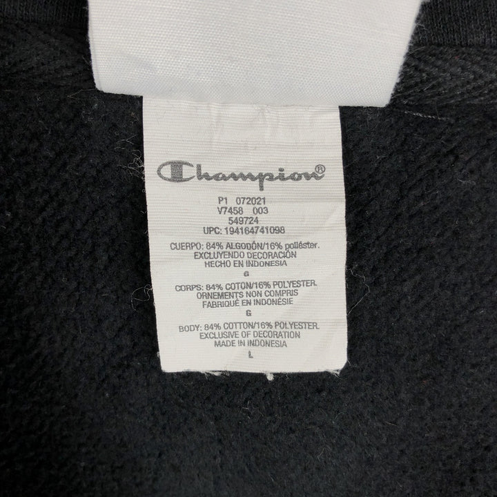 Champion Reverse Weave Half-Zip Hoodie, Men's Size L cotton black type Vintage Second Hand