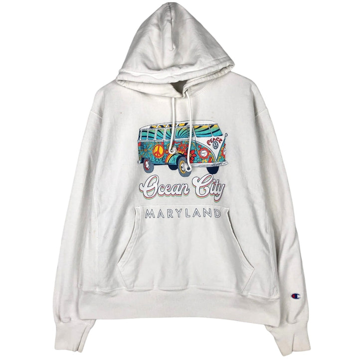 Champion REVERSE WEAVE Reverse Weave Sweat Pullover Hoodie Men's L size cotton white type Vintage Second Hand