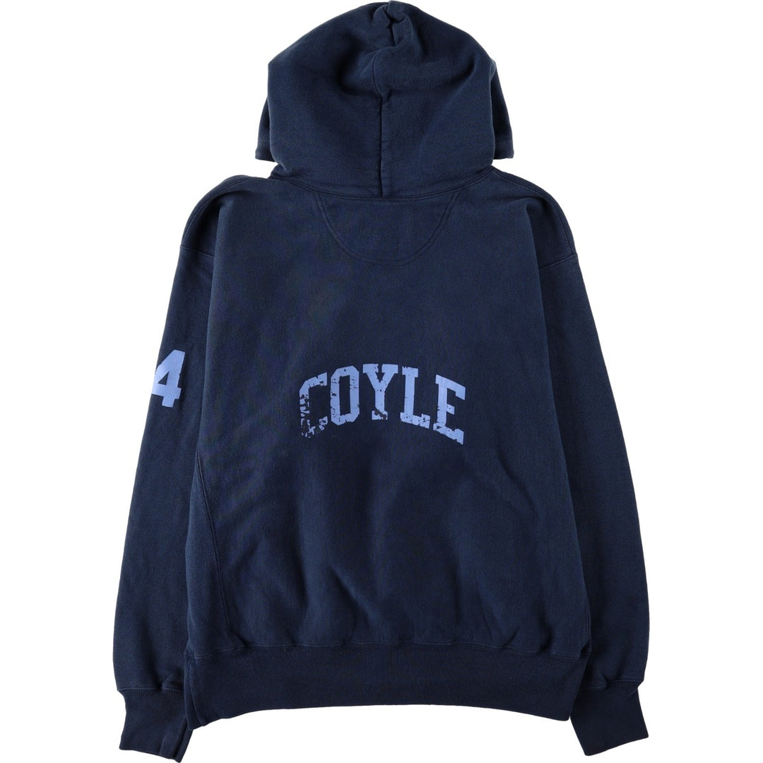 2000'S Champion PREMIUM REVERSE WEAVE Premium Reverse Weave Sweatshirt Pullover Hoodie, Men's Size L cotton navy blue type Vintage Second Hand