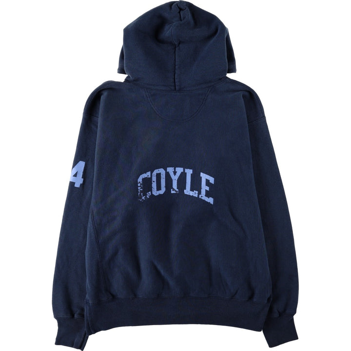 2000'S Champion PREMIUM REVERSE WEAVE Premium Reverse Weave Sweatshirt Pullover Hoodie, Men's Size L cotton navy blue type Vintage Second Hand