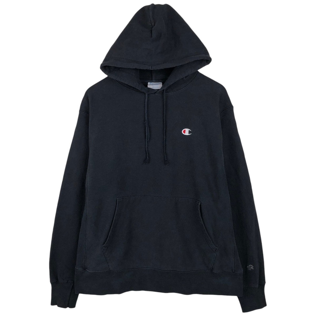 Champion REVERSE WEAVE Reverse Weave Sweat Pullover Hoodie Men's L size cotton black type Vintage Second Hand