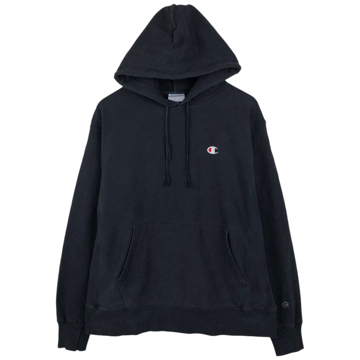Champion REVERSE WEAVE Reverse Weave Sweat Pullover Hoodie Men's L size cotton black type Vintage Second Hand