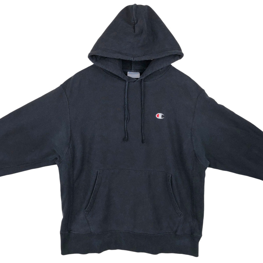 Champion REVERSE WEAVE Reverse Weave Sweat Pullover Hoodie Men's L size cotton black type Vintage Second Hand