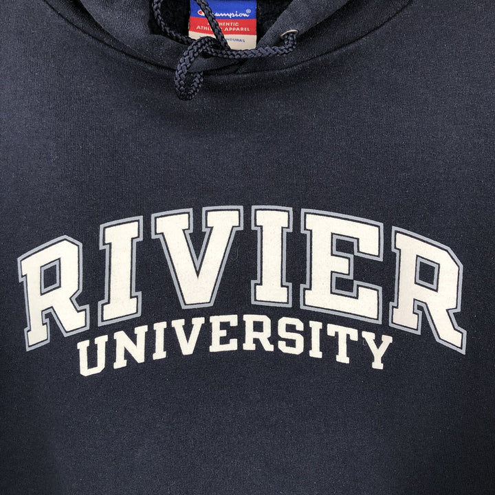 Champion Authentic Athletic Apparel College Sweatshirt Pullover Hoodie, Men's Size M (approx.) unclear navy blue type Vintage Second Hand