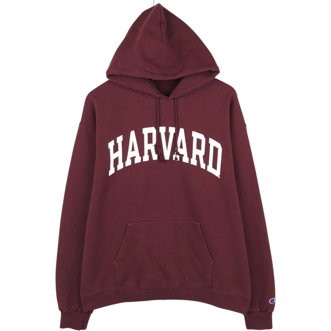 Champion HARVARD College Sweatshirt Pullover Hoodie, Men's Size XL (approx.) cotton burgundy type Vintage Second Hand