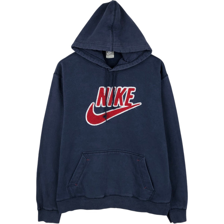 Nike Sweat Pullover Hoodie, Men's Size L cotton navy blue type Vintage Second Hand