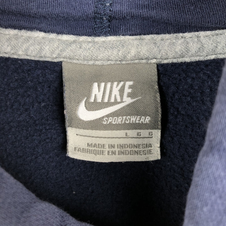 Nike Sweat Pullover Hoodie, Men's Size L cotton navy blue type Vintage Second Hand