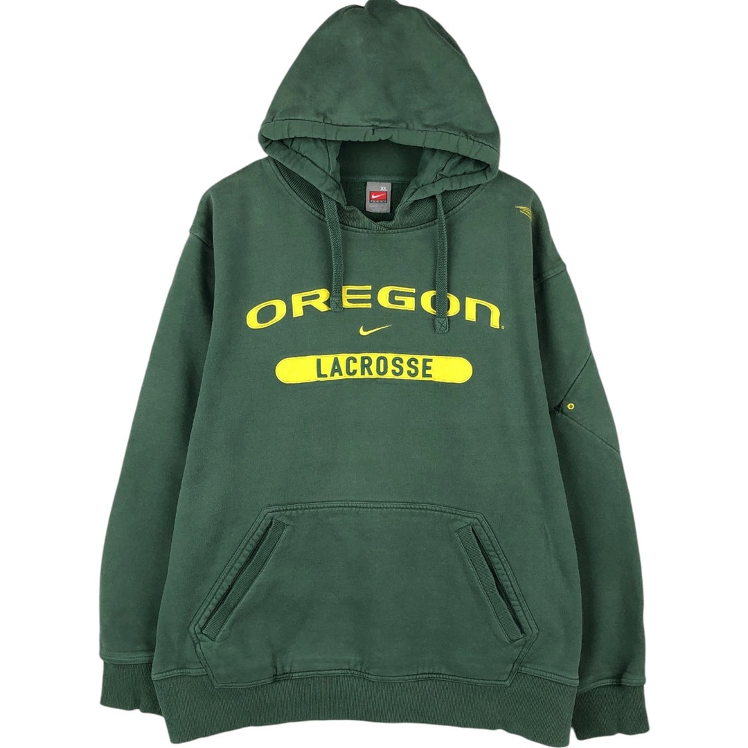 2000'S Nike Team Oregon University of Oregon sweatshirt pullover hoodie, men's size XL (approx.) cotton green type Vintage Second Hand
