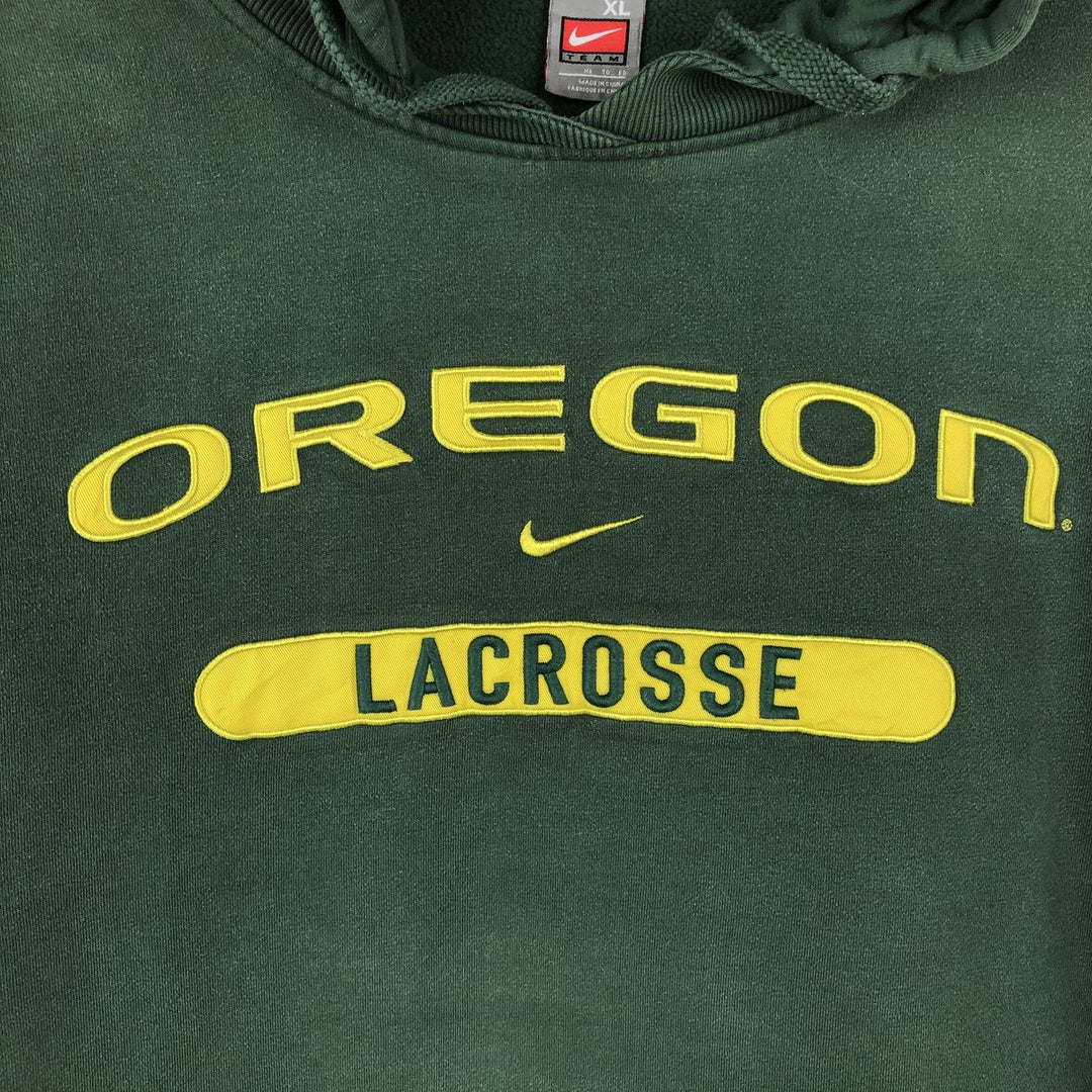 2000'S Nike Team Oregon University of Oregon sweatshirt pullover hoodie, men's size XL (approx.) cotton green type Vintage Second Hand
