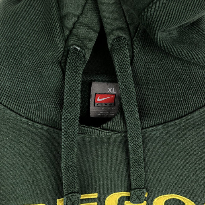2000'S Nike Team Oregon University of Oregon sweatshirt pullover hoodie, men's size XL (approx.) cotton green type Vintage Second Hand