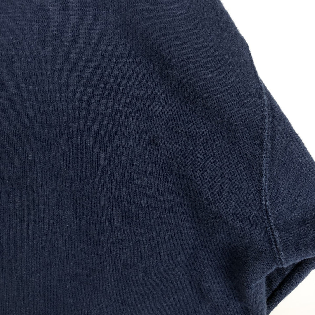 90'S The Cotton Exchange College Sweatshirt Pullover Hoodie, Made in USA, Men's XL equivalent, Vintage cotton navy blue type Vintage Second Hand
