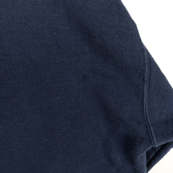 90'S The Cotton Exchange College Sweatshirt Pullover Hoodie, Made in USA, Men's XL equivalent, Vintage cotton navy blue type Vintage Second Hand