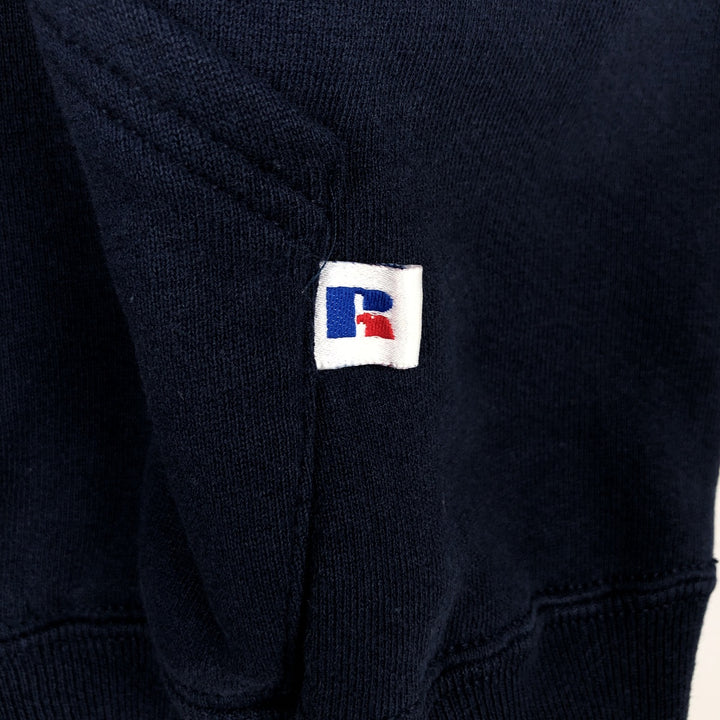90'S Russell College Sweatshirt Pullover Hoodie Made in USA Men's L Size Vintage cotton navy blue type Vintage Second Hand