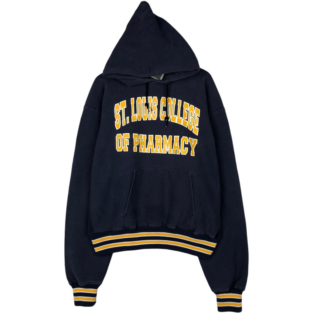 80s-90'S Mt Spokane Knitting Mills College Sweatshirt Pullover Hoodie, Men's XXL equivalent, Vintage cotton navy blue type Vintage Second Hand