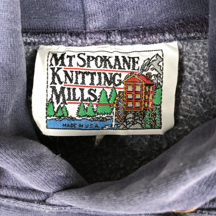 80s-90'S Mt Spokane Knitting Mills College Sweatshirt Pullover Hoodie, Men's XXL equivalent, Vintage cotton navy blue type Vintage Second Hand