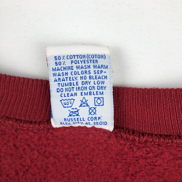 90'S Russell College Sweatshirt, Made in USA, Men's XXL, Vintage cotton red type Vintage Second Hand