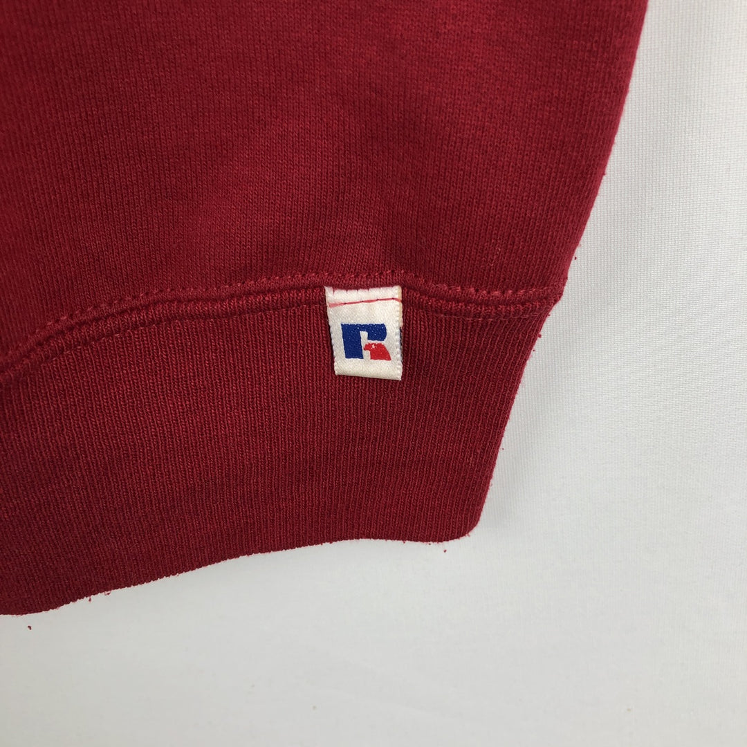 90'S Russell College Sweatshirt, Made in USA, Men's XXL, Vintage cotton red type Vintage Second Hand