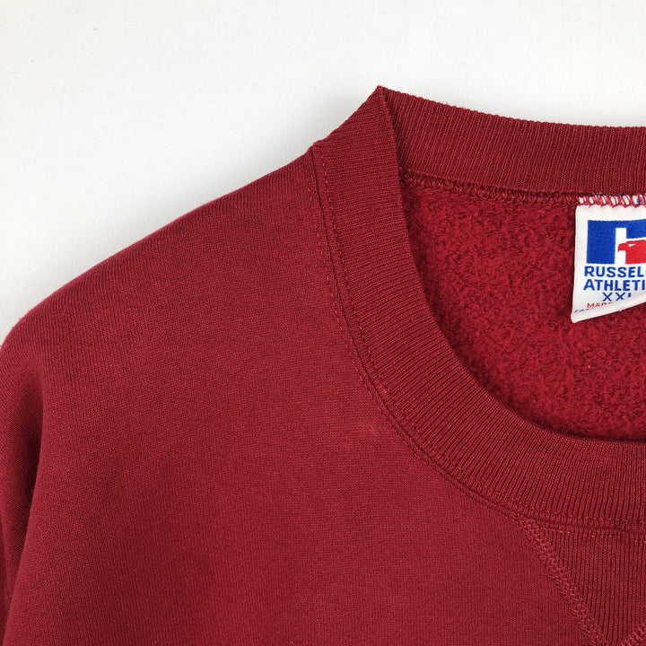 90'S Russell College Sweatshirt, Made in USA, Men's XXL, Vintage cotton red type Vintage Second Hand