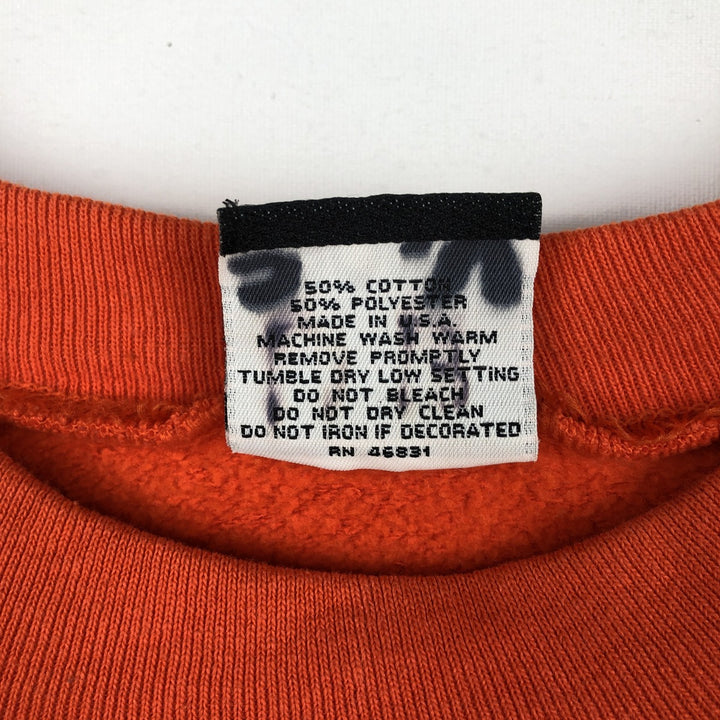 90'S SIGNAL Print College Sweatshirt, Made in USA, Men's XL (approx.) Vintage cotton orange type Vintage Second Hand