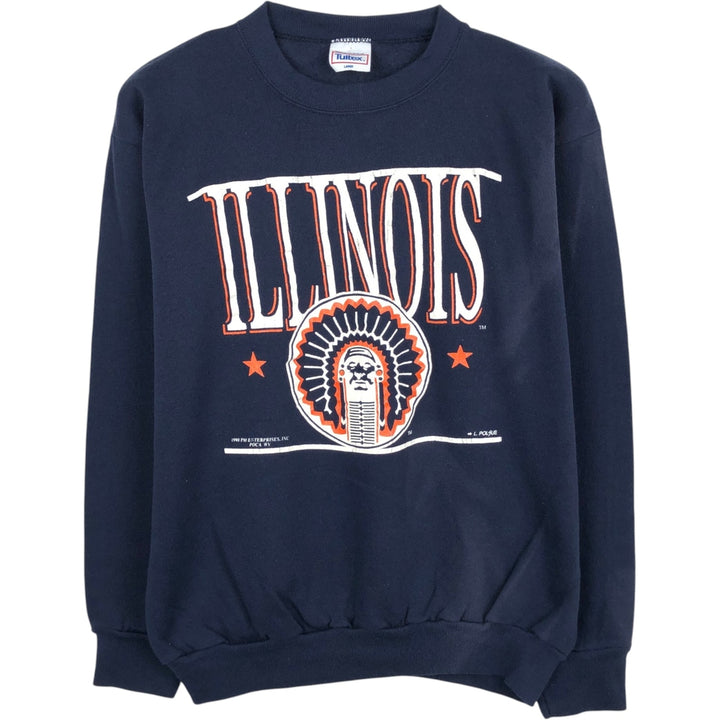 80s-90'S TULTEX College Sweatshirt, Made in USA, Men's Size L (Equivalent), Vintage cotton navy blue type Vintage Second Hand