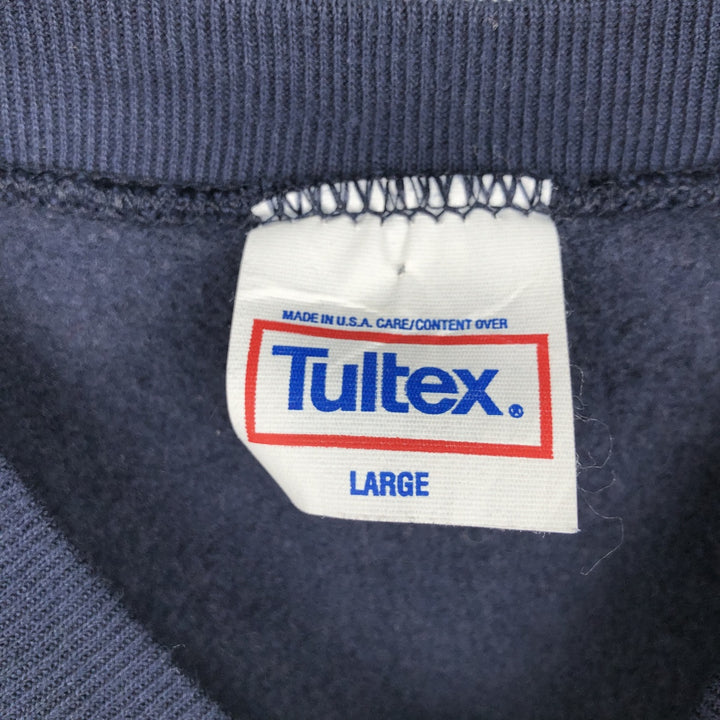 80s-90'S TULTEX College Sweatshirt, Made in USA, Men's Size L (Equivalent), Vintage cotton navy blue type Vintage Second Hand