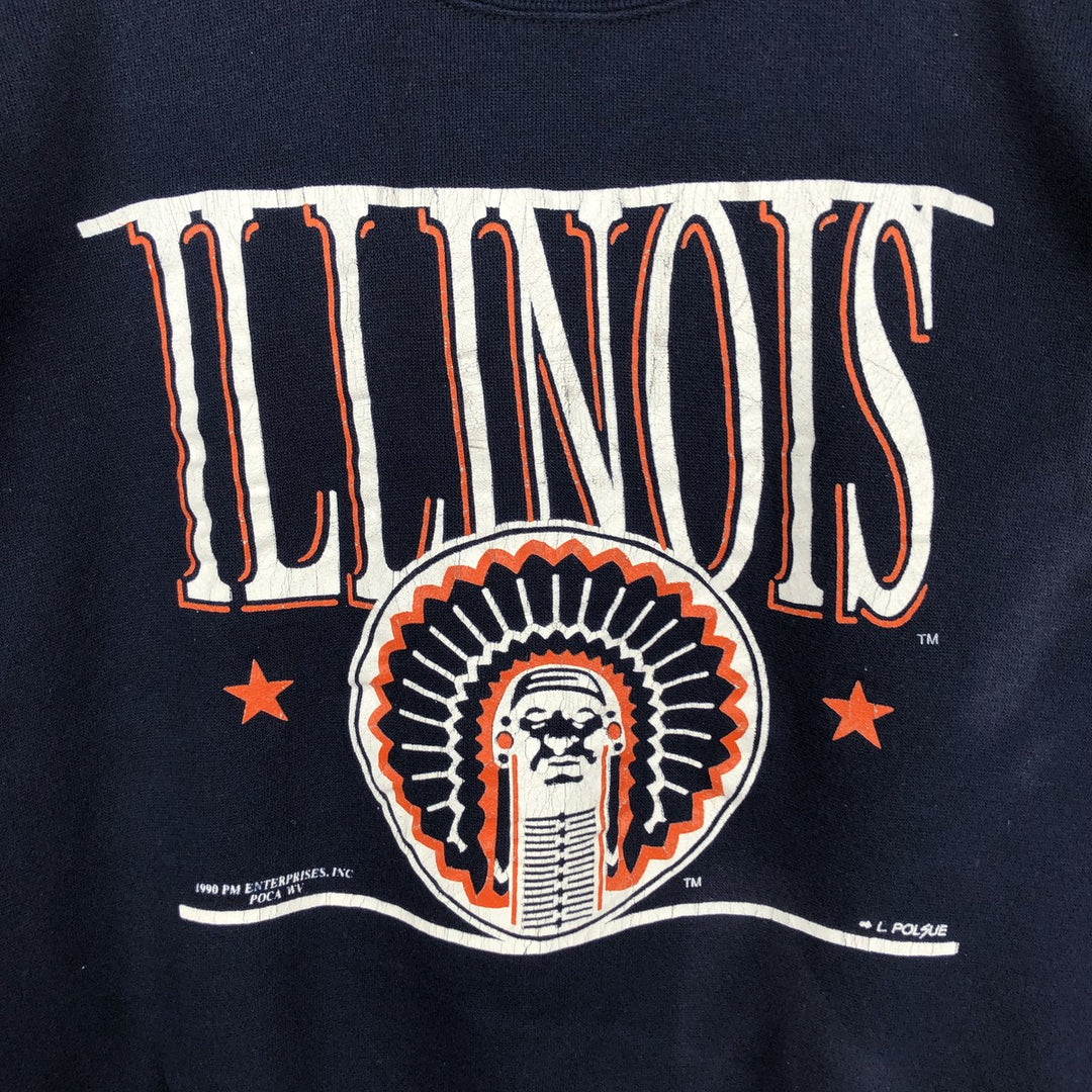 80s-90'S TULTEX College Sweatshirt, Made in USA, Men's Size L (Equivalent), Vintage cotton navy blue type Vintage Second Hand