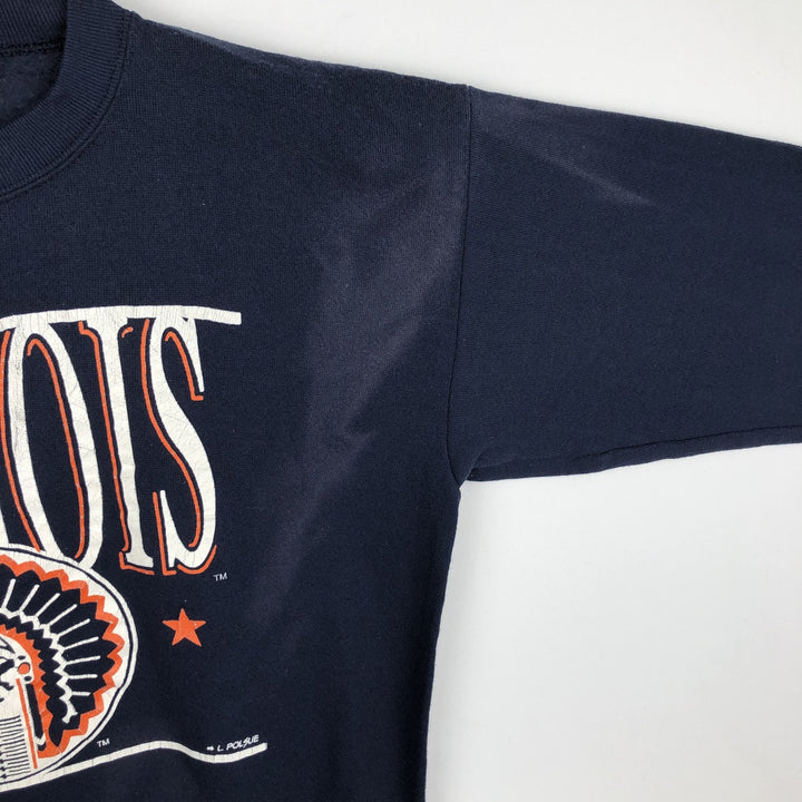 80s-90'S TULTEX College Sweatshirt, Made in USA, Men's Size L (Equivalent), Vintage cotton navy blue type Vintage Second Hand