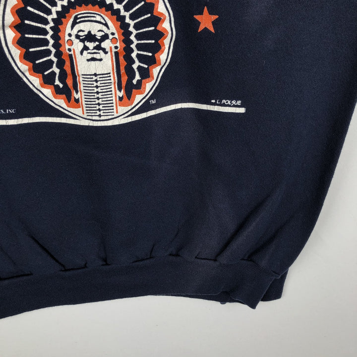 80s-90'S TULTEX College Sweatshirt, Made in USA, Men's Size L (Equivalent), Vintage cotton navy blue type Vintage Second Hand