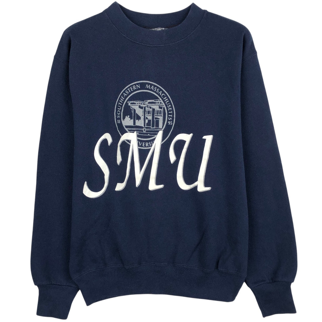 90'S Velva Sheen College Sweatshirt, Made in USA, Men's Size M (approx.), Vintage cotton navy blue type Vintage Second Hand
