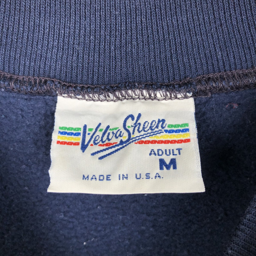 90'S Velva Sheen College Sweatshirt, Made in USA, Men's Size M (approx.), Vintage cotton navy blue type Vintage Second Hand