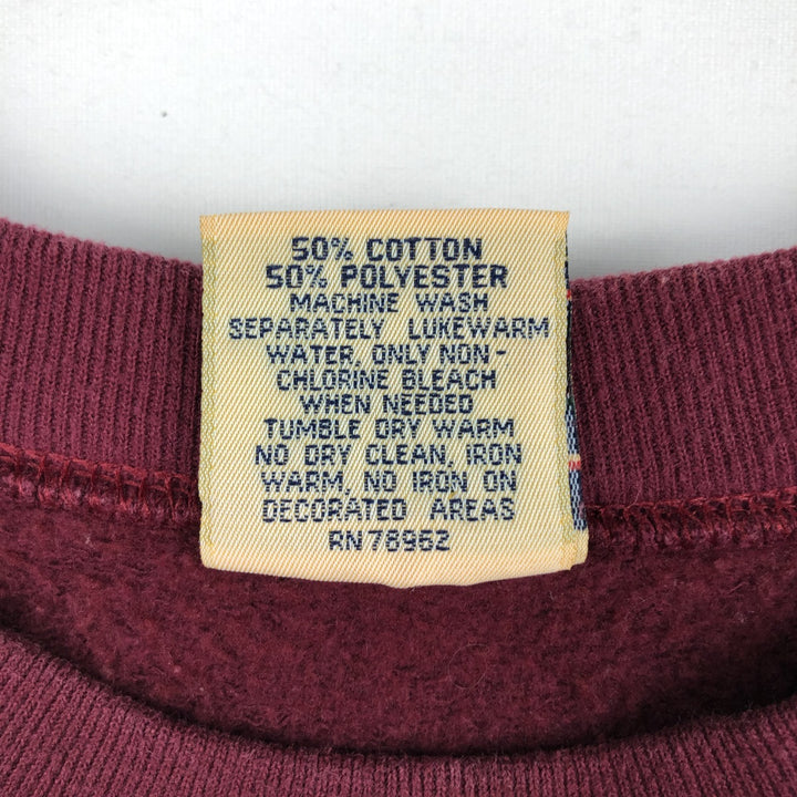 Vintage 90'S RED OAK college sweatshirt, made in the USA, men's size XL cotton Red type red-purple Vintage Second Hand