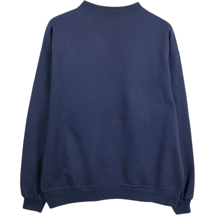 90'S Hanes Activewear College Sweatshirt, Made in USA, Men's XL equivalent. cotton navy blue type Vintage Second Hand