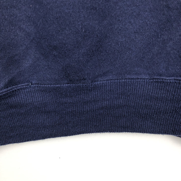 90'S Hanes Activewear College Sweatshirt, Made in USA, Men's XL equivalent. cotton navy blue type Vintage Second Hand