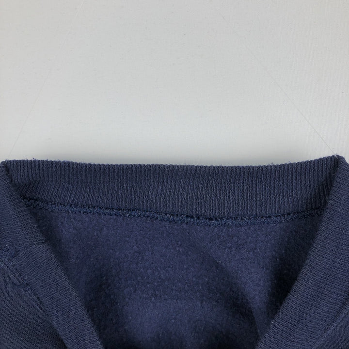 90'S Hanes Activewear College Sweatshirt, Made in USA, Men's XL equivalent. cotton navy blue type Vintage Second Hand