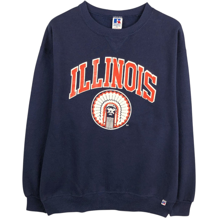 90'S Russell College Sweatshirt, Made in USA, Men's XL, Vintage cotton navy blue type Vintage Second Hand