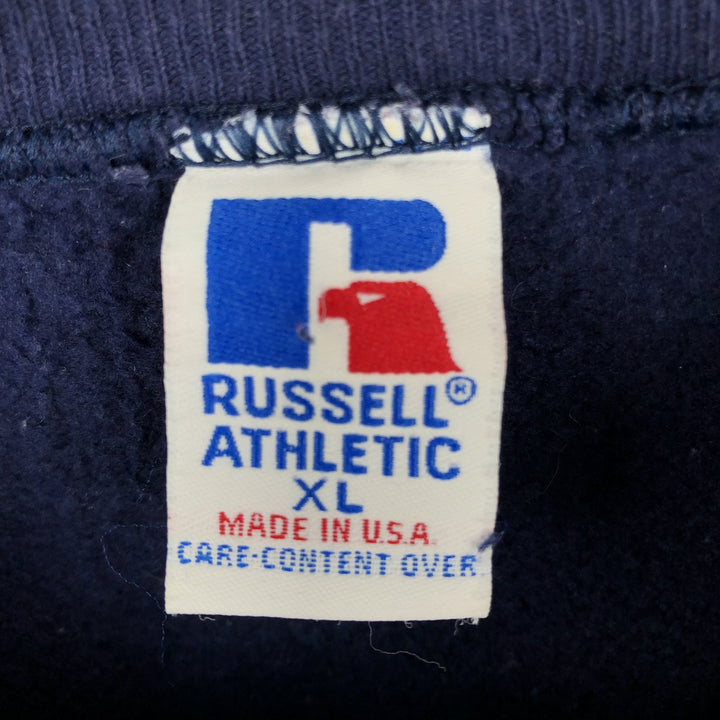 90'S Russell College Sweatshirt, Made in USA, Men's XL, Vintage cotton navy blue type Vintage Second Hand