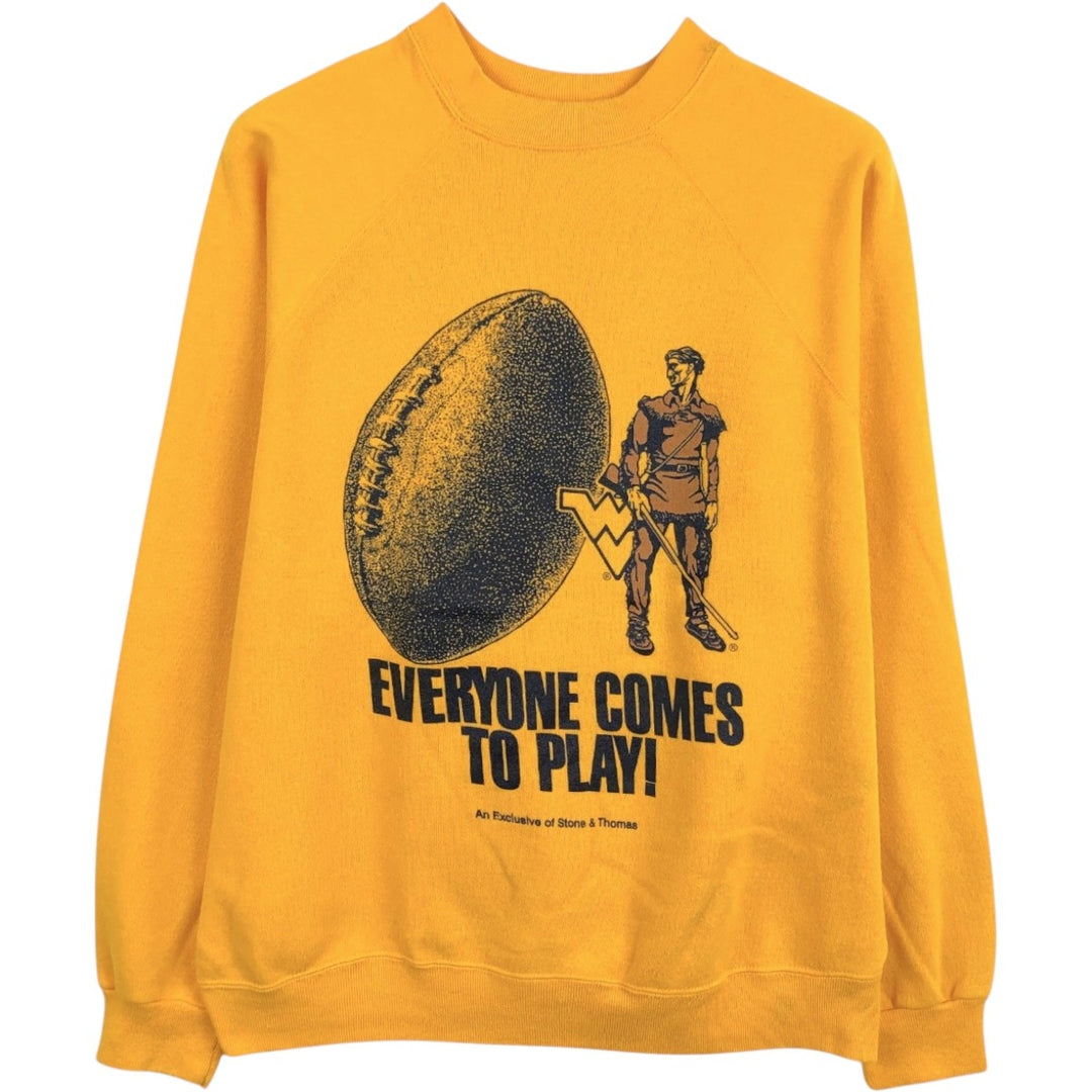 90'S Tultex College Sweatshirt, Men's Size XL (approx.) cotton yellow type Vintage Second Hand
