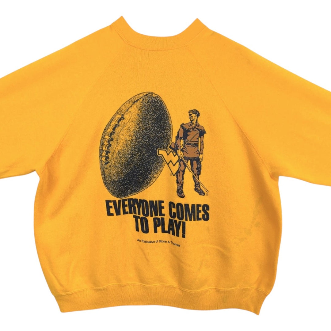 90'S Tultex College Sweatshirt, Men's Size XL (approx.) cotton yellow type Vintage Second Hand