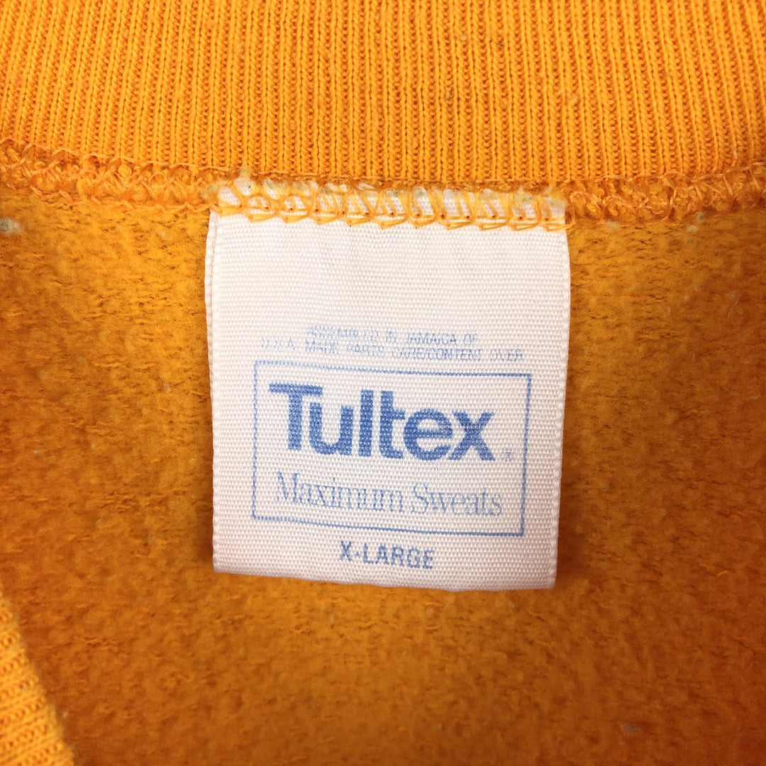 90'S Tultex College Sweatshirt, Men's Size XL (approx.) cotton yellow type Vintage Second Hand