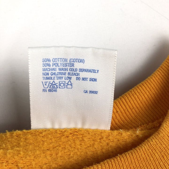 90'S Tultex College Sweatshirt, Men's Size XL (approx.) cotton yellow type Vintage Second Hand