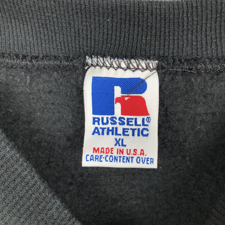 90'S Russell College Sweatshirt, Made in USA, Men's XL, Vintage cotton black type Vintage Second Hand