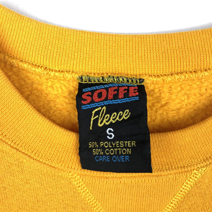 90'S Sophie Soffe Triple Print College Sweatshirt, Made in USA, Men's Size S (Equivalent), Vintage polyester yellow type Vintage Second Hand