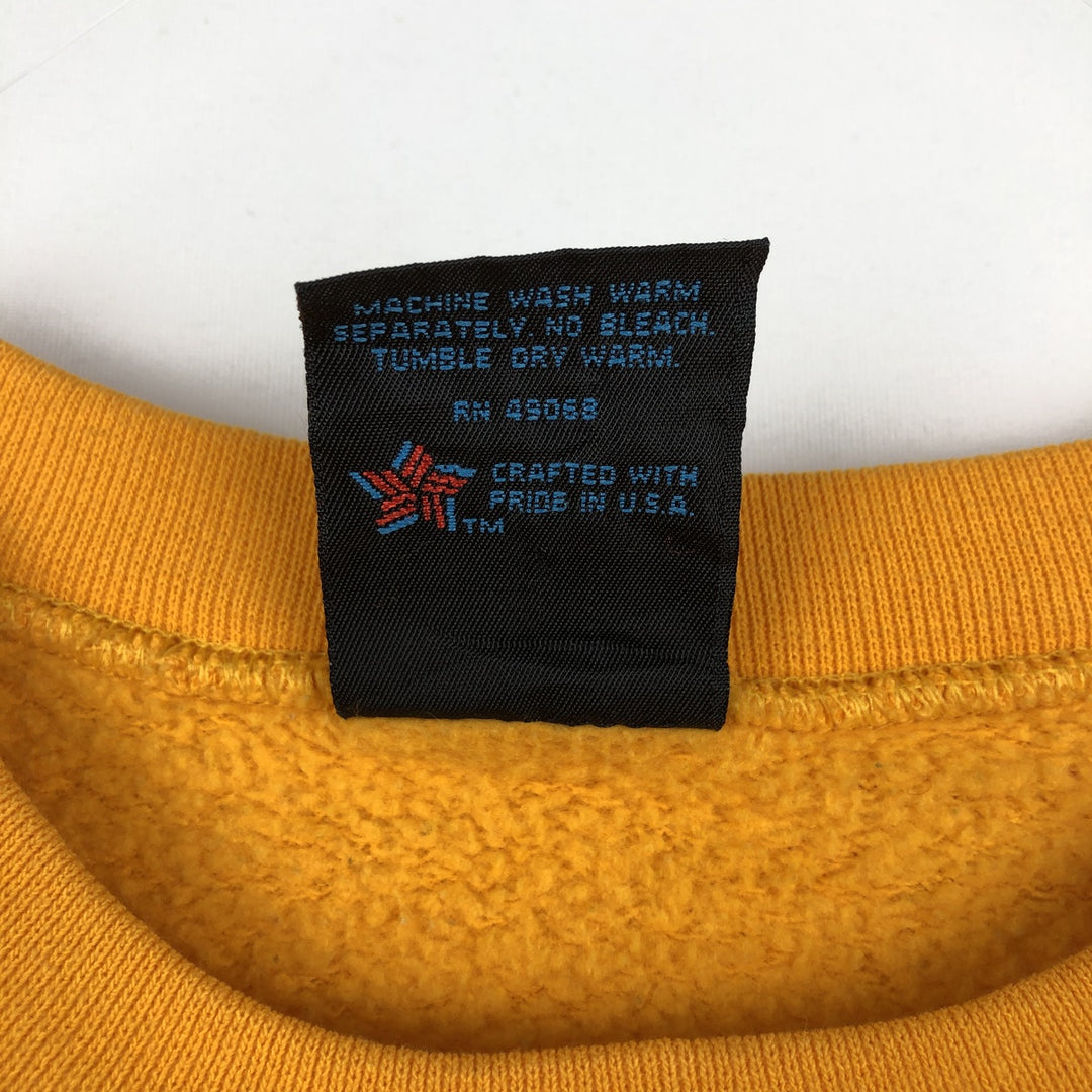 90'S Sophie Soffe Triple Print College Sweatshirt, Made in USA, Men's Size S (Equivalent), Vintage polyester yellow type Vintage Second Hand