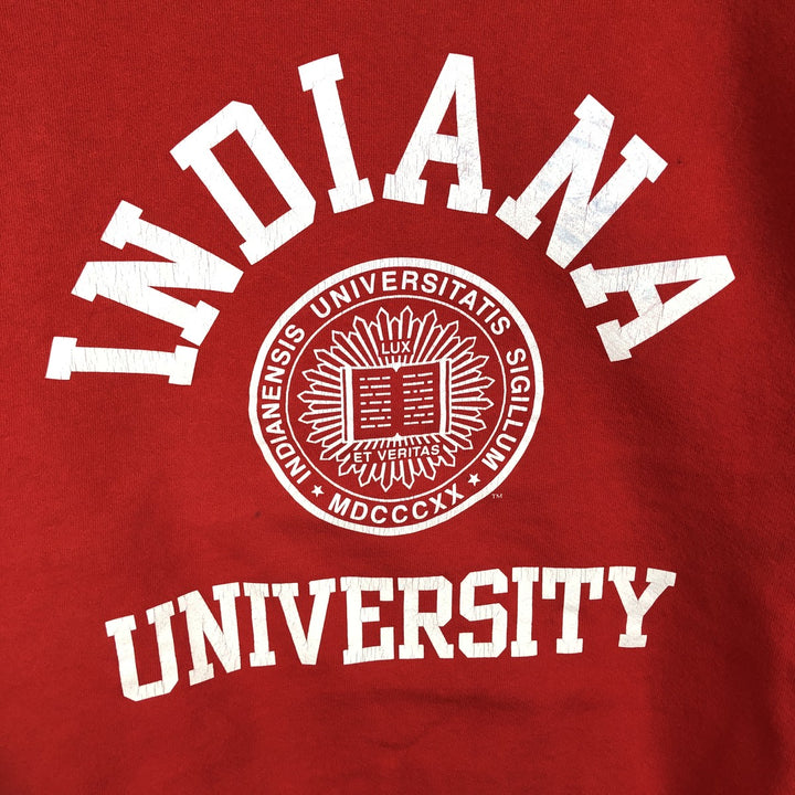 90'S Russell 3-row print college sweatshirt, made in USA, men's XL size, vintage cotton red type Vintage Second Hand