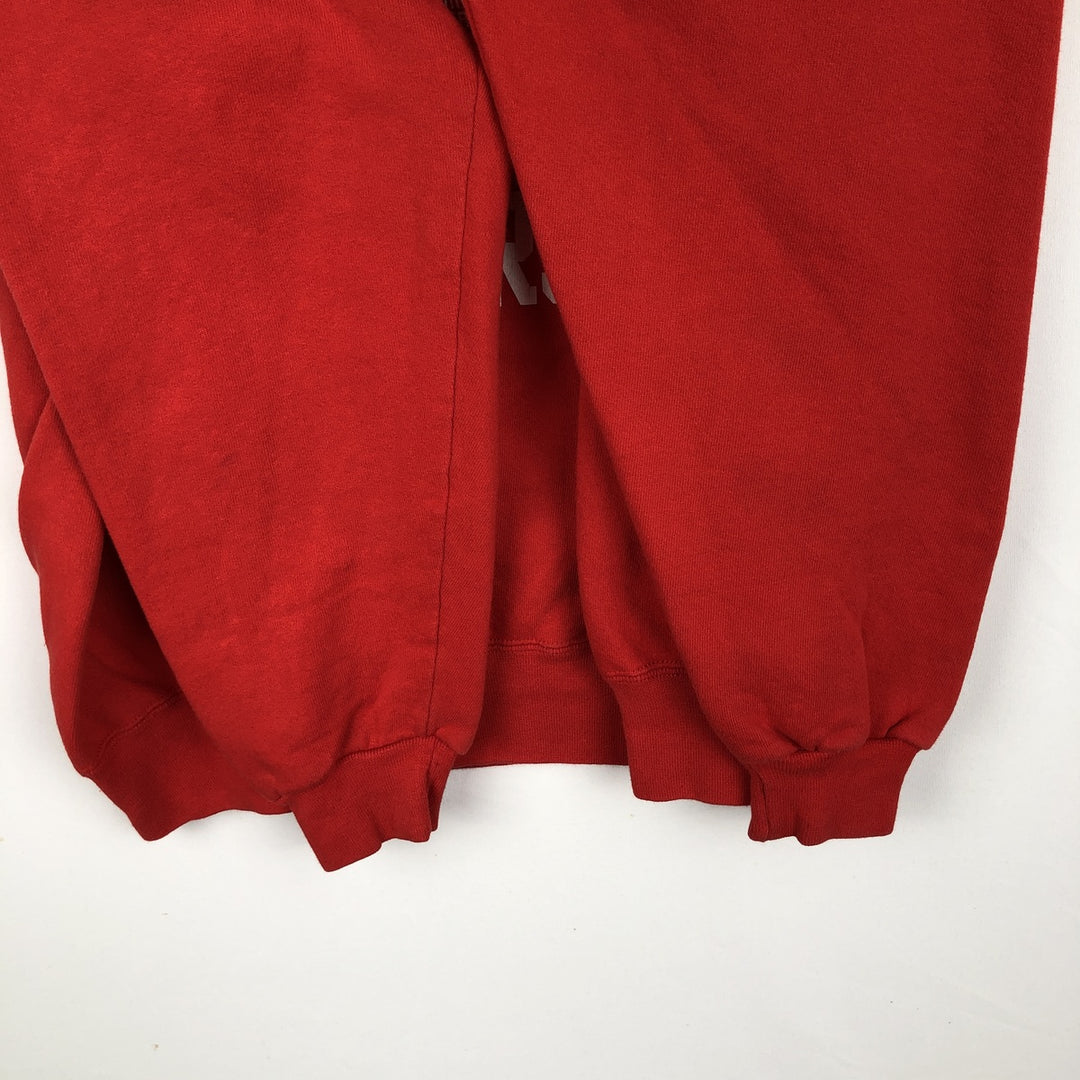 90'S Russell 3-row print college sweatshirt, made in USA, men's XL size, vintage cotton red type Vintage Second Hand