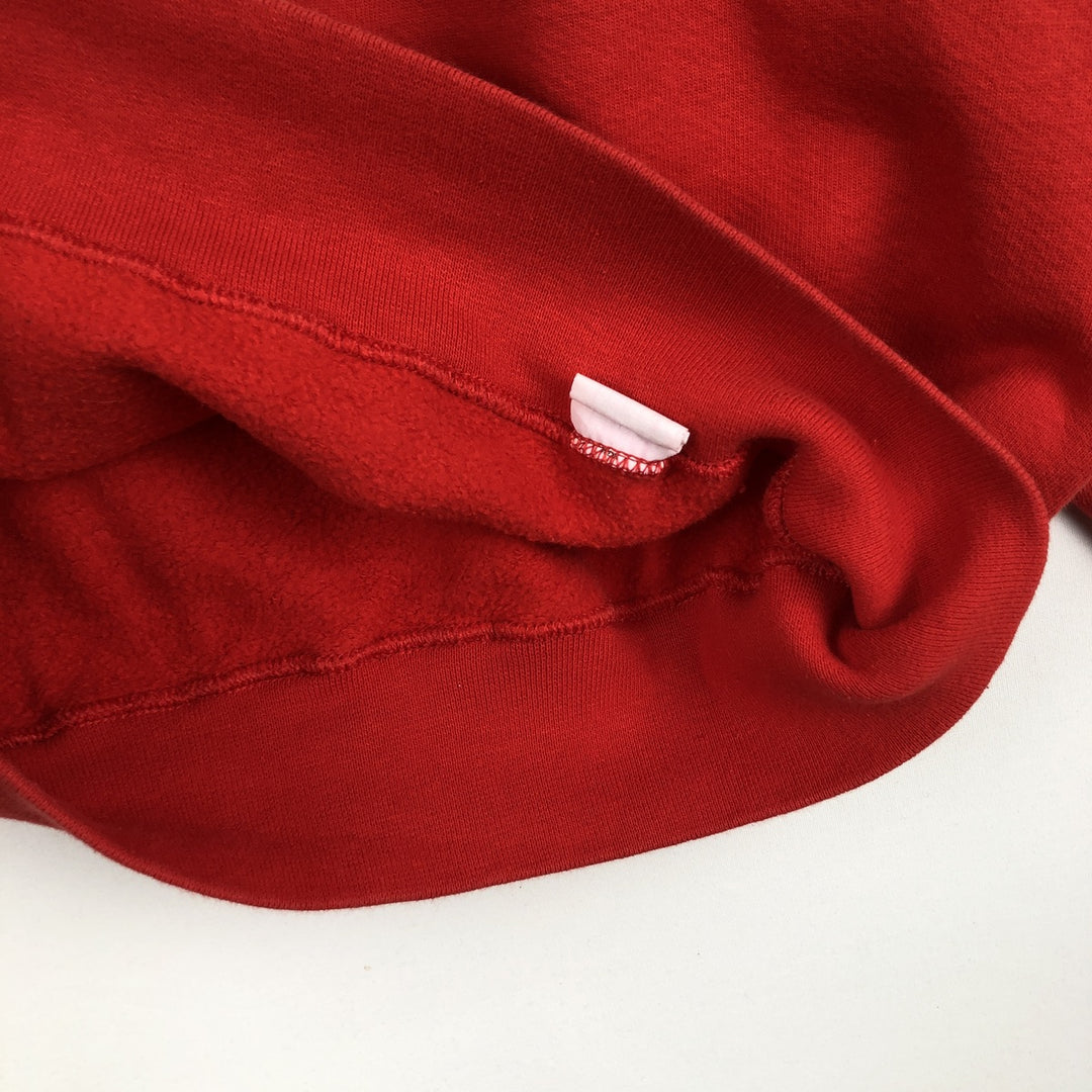 90'S Russell 3-row print college sweatshirt, made in USA, men's XL size, vintage cotton red type Vintage Second Hand