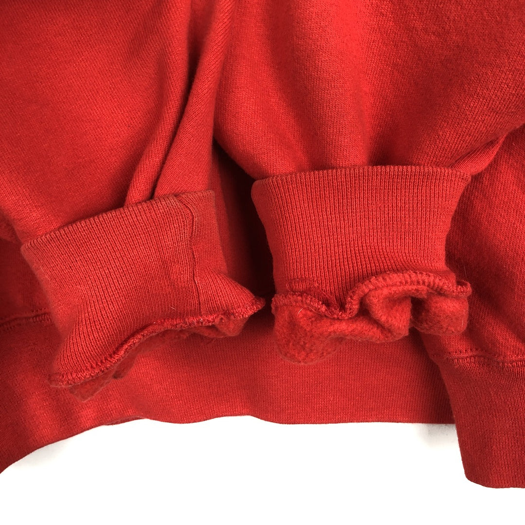 90'S Russell 3-row print college sweatshirt, made in USA, men's XL size, vintage cotton red type Vintage Second Hand
