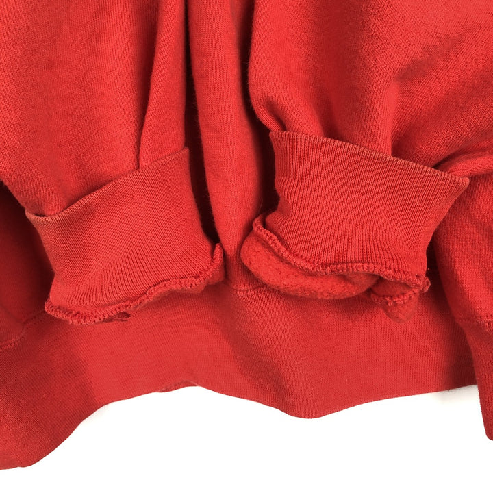 90'S Russell 3-row print college sweatshirt, made in USA, men's XL size, vintage cotton red type Vintage Second Hand