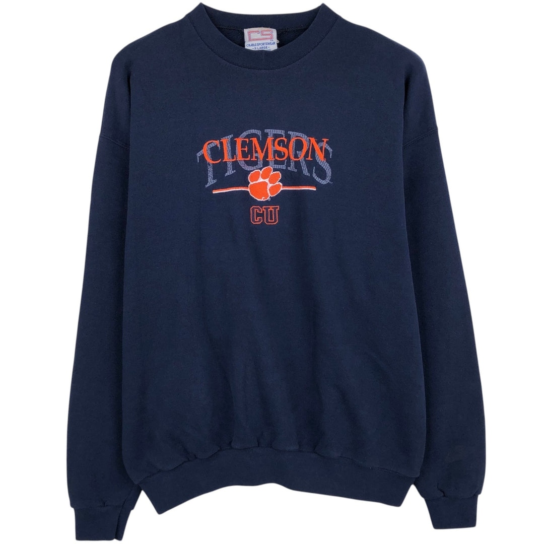Vintage 90'S Crable Sportswear college sweatshirt, made in the USA, size XL, men's cotton navy blue type Vintage Second Hand