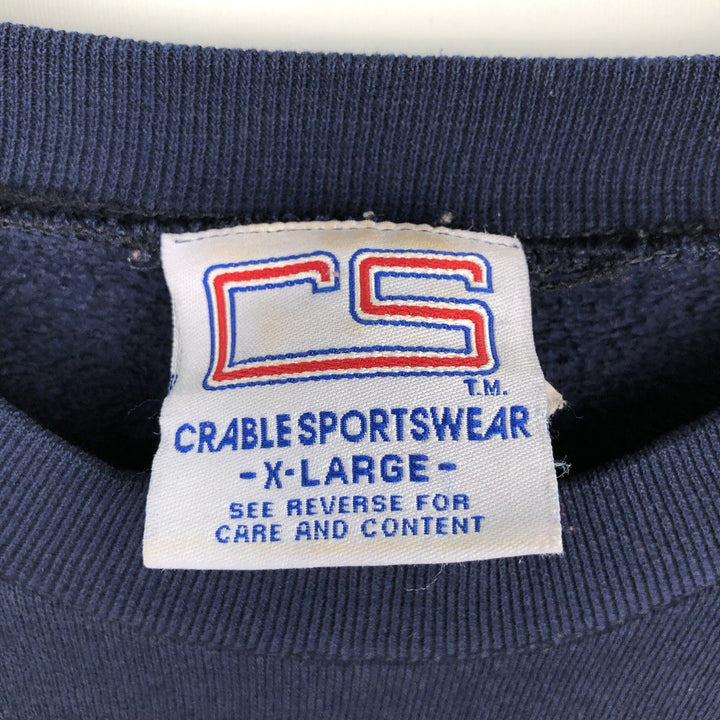 Vintage 90'S Crable Sportswear college sweatshirt, made in the USA, size XL, men's cotton navy blue type Vintage Second Hand